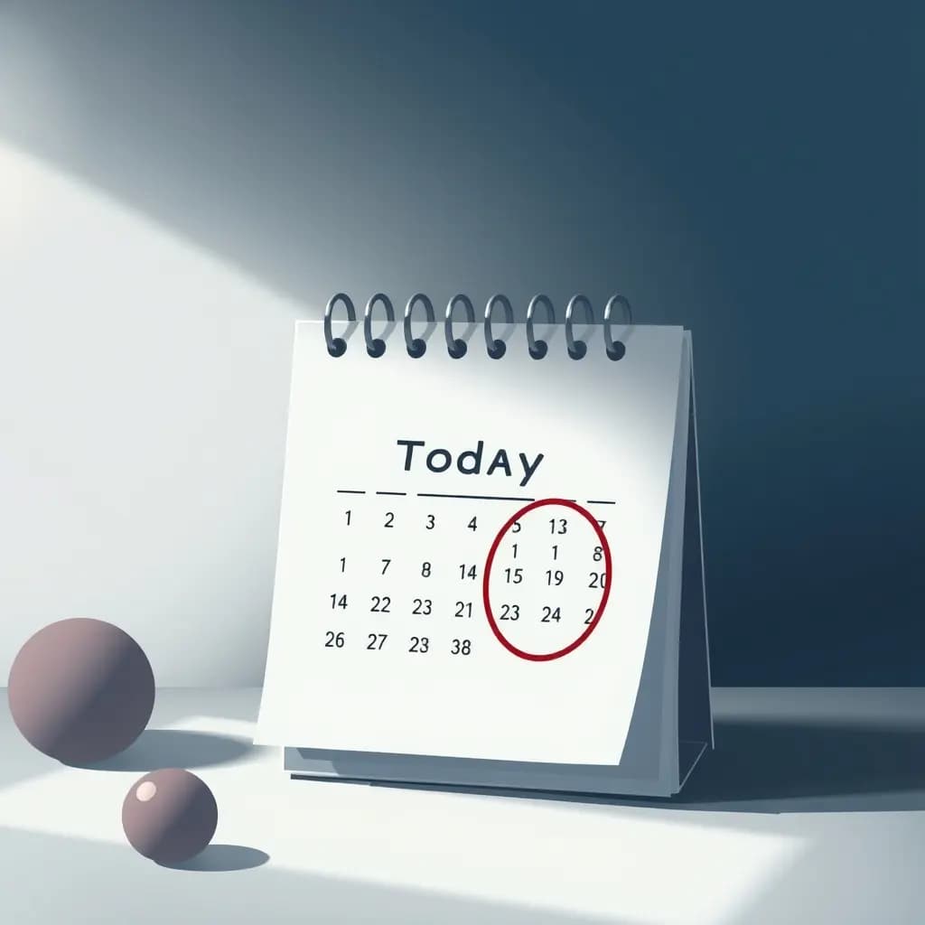 Dream illustration: A blank calendar with today's date circled