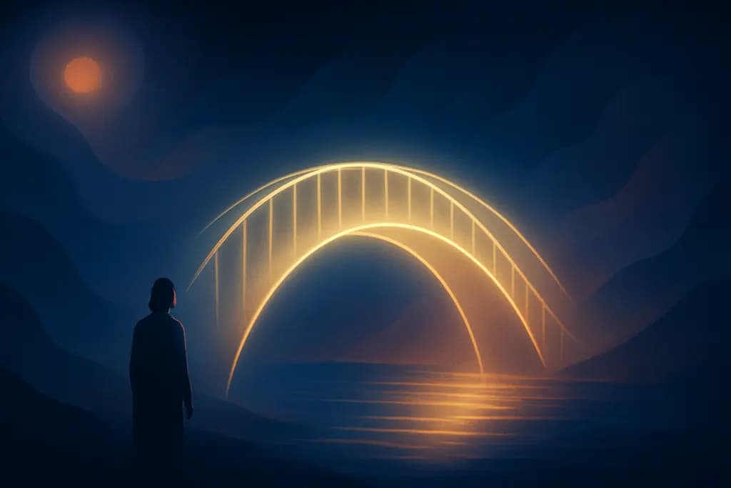 Dream illustration: A bridge made of light