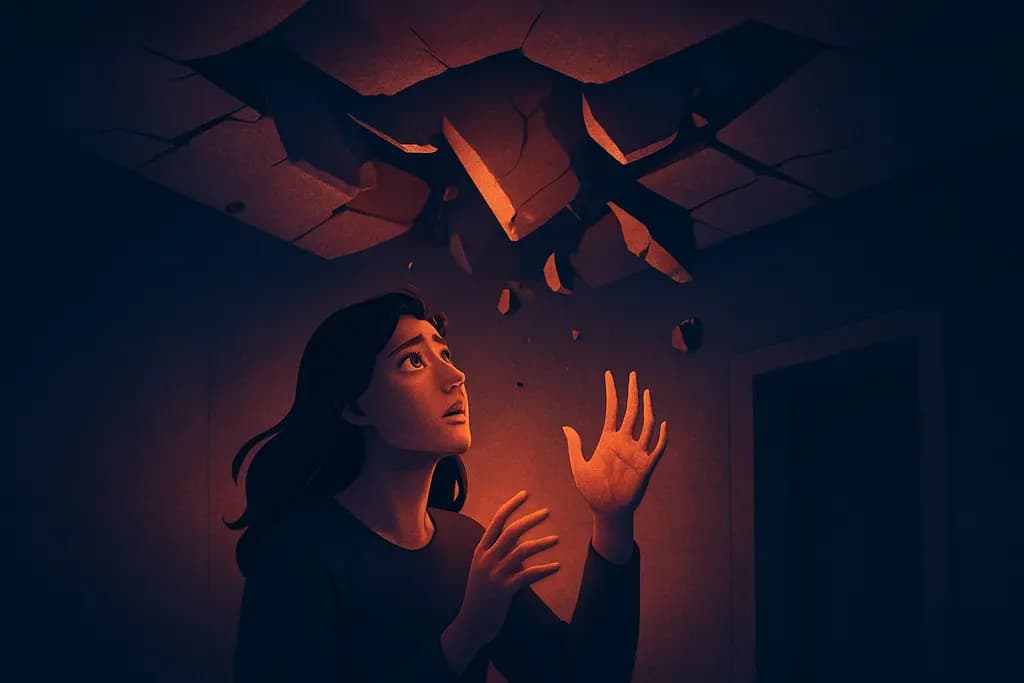 Dream illustration: A ceiling collapsing above you