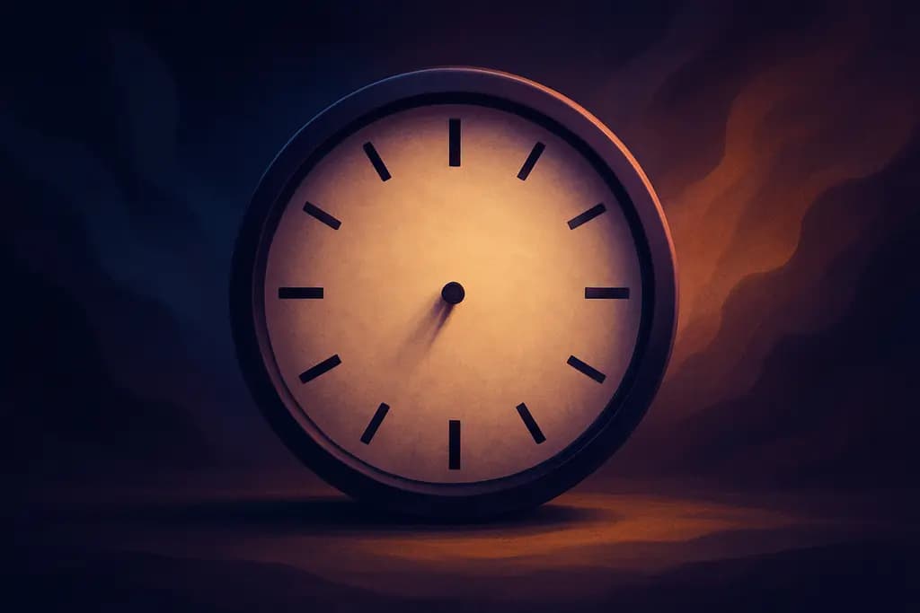 Dream illustration: A clock with no hands ticking in silence