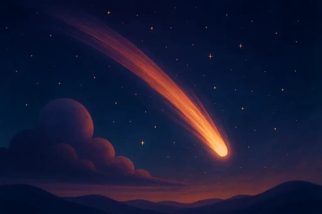 Dream illustration: A comet streaking across the sky