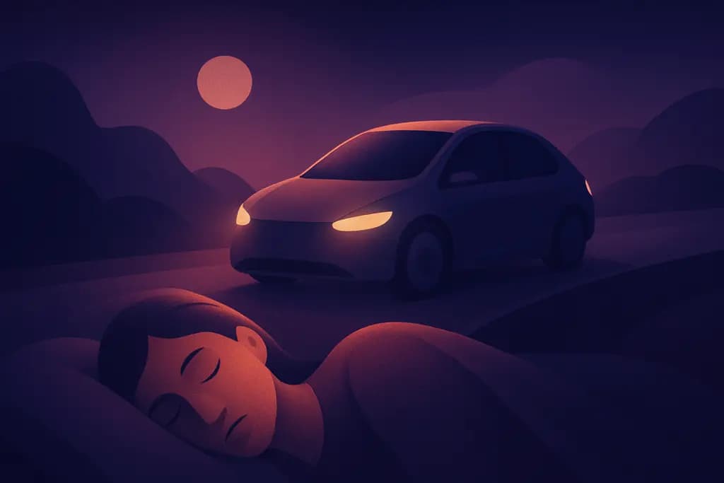 Dream illustration: A driverless car passing by