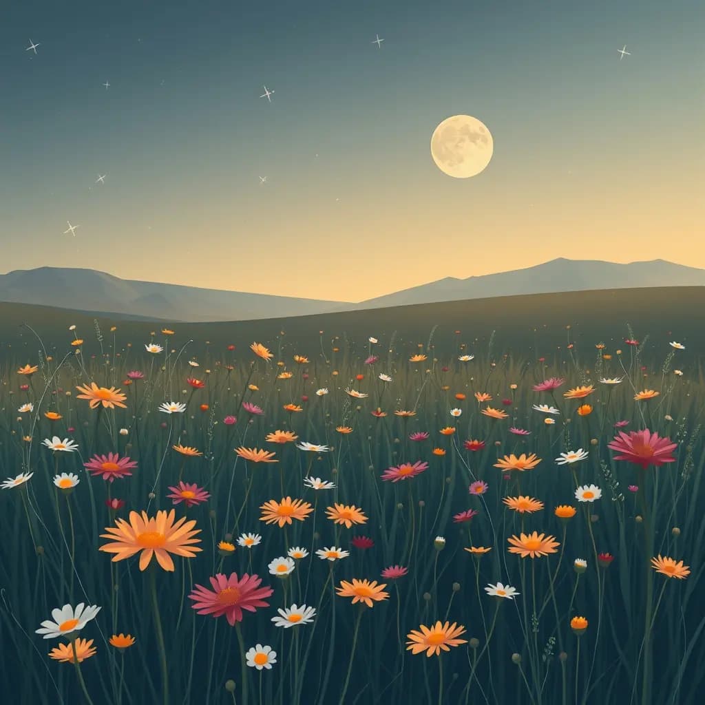 Dream illustration: A field of wildflowers