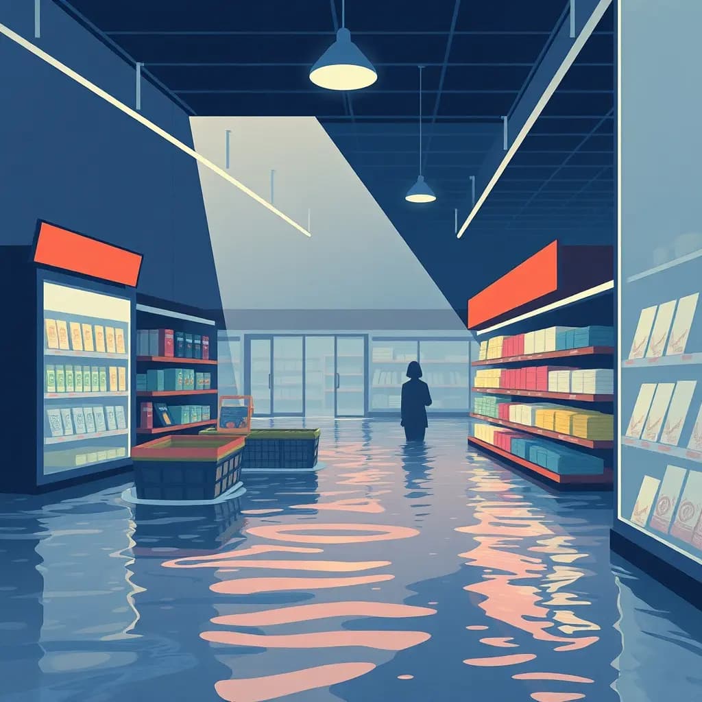 Dream illustration: A flooded supermarket