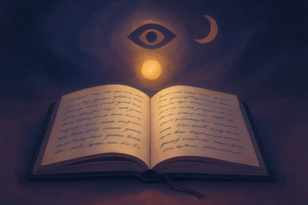 Dream illustration: A journal written in your handwriting that you don't remember