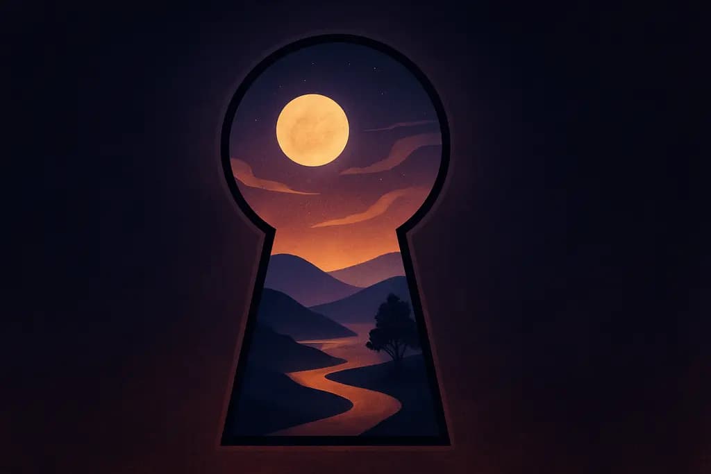 Dream illustration: A keyhole showing a whole scene