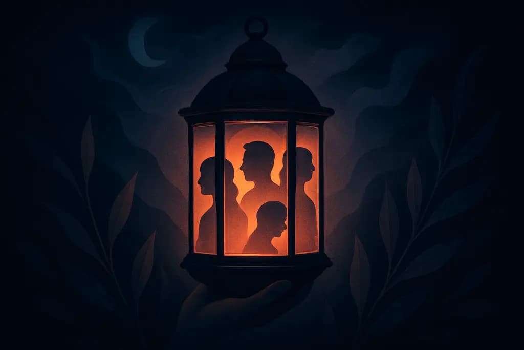 Dream illustration: A lantern that reveals hidden people