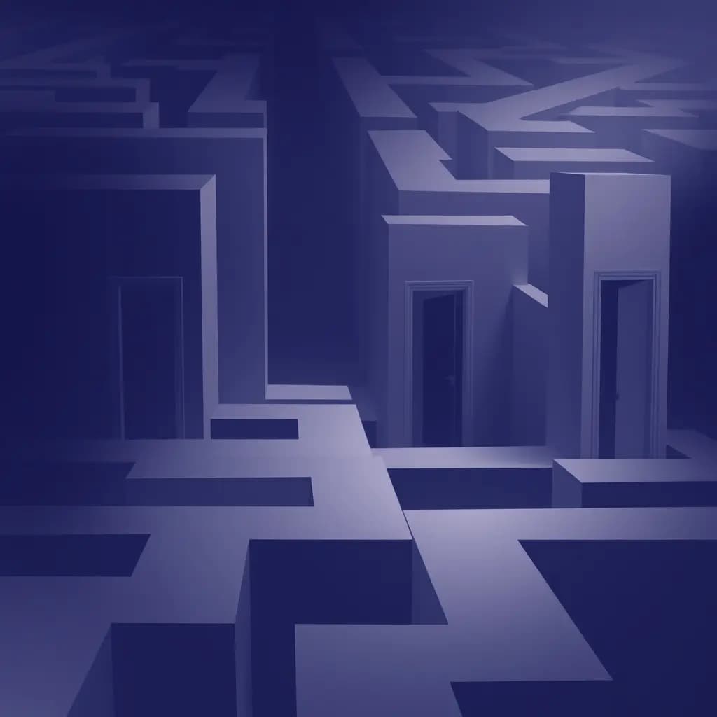 Dream illustration: A maze made of doors