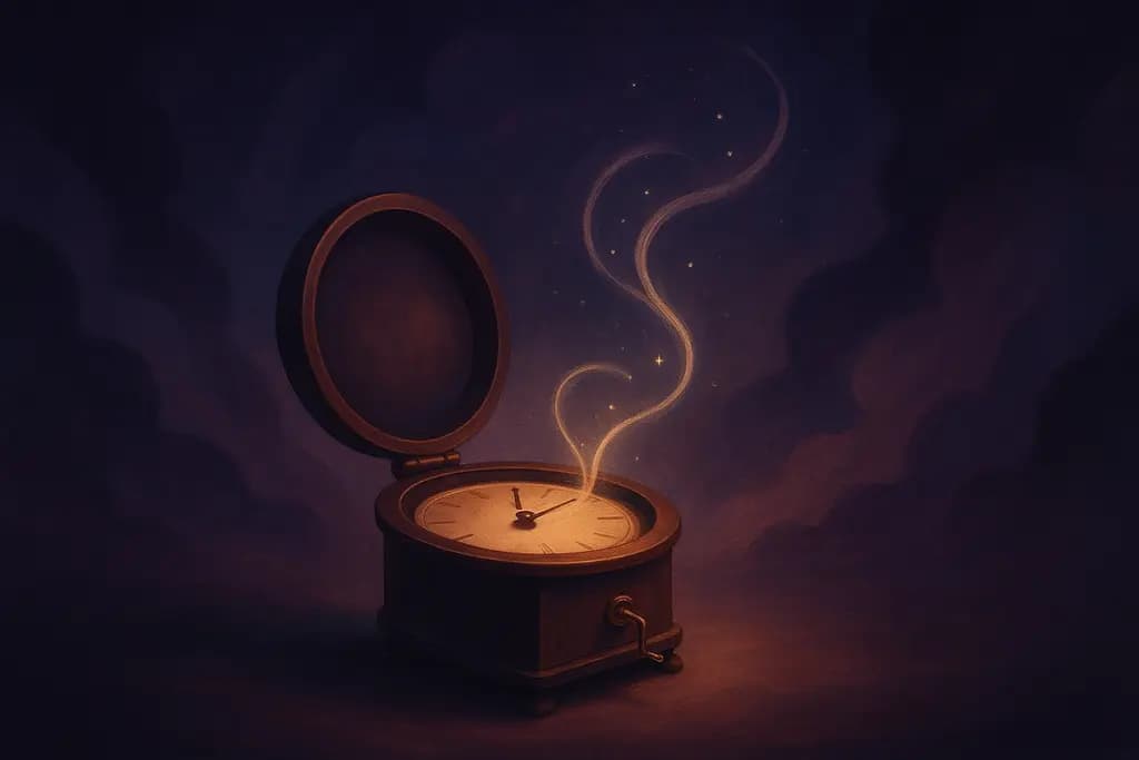 Dream illustration: A music box whose tune seems to freeze time