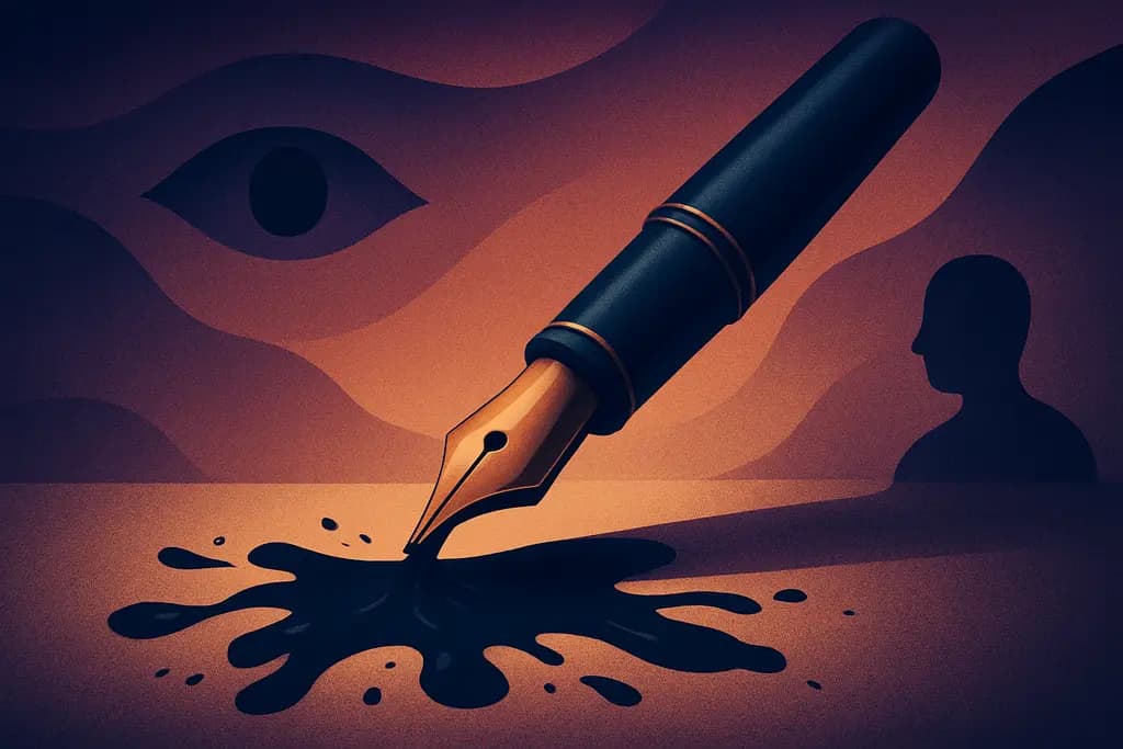 Dream illustration: A pen that keeps leaking unstoppable ink
