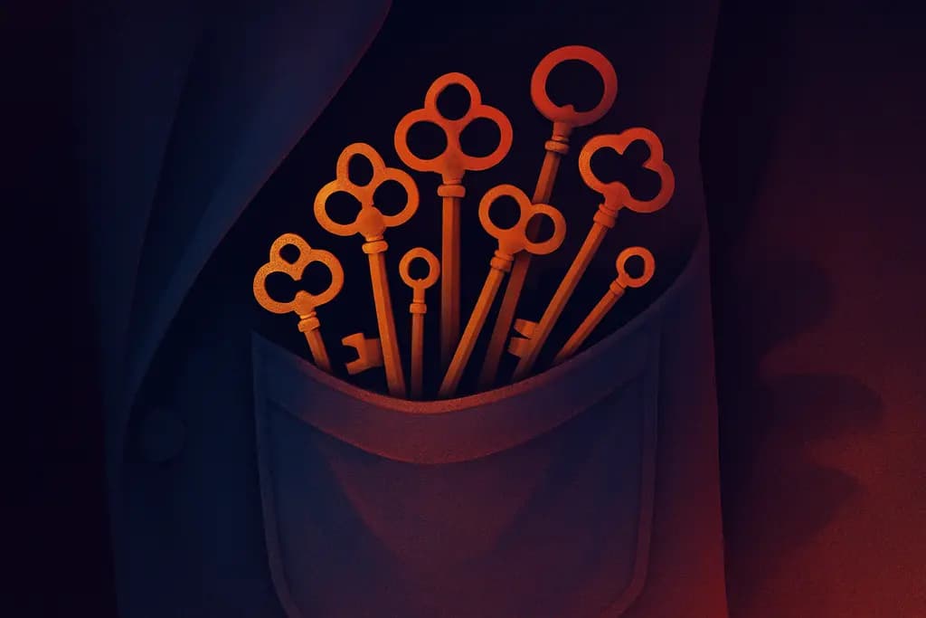 Dream illustration: A pocket that holds an endless supply of keys