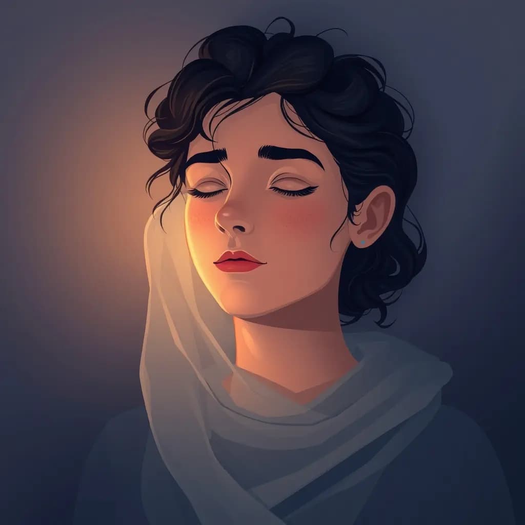 Dream illustration: A portrait that blinks