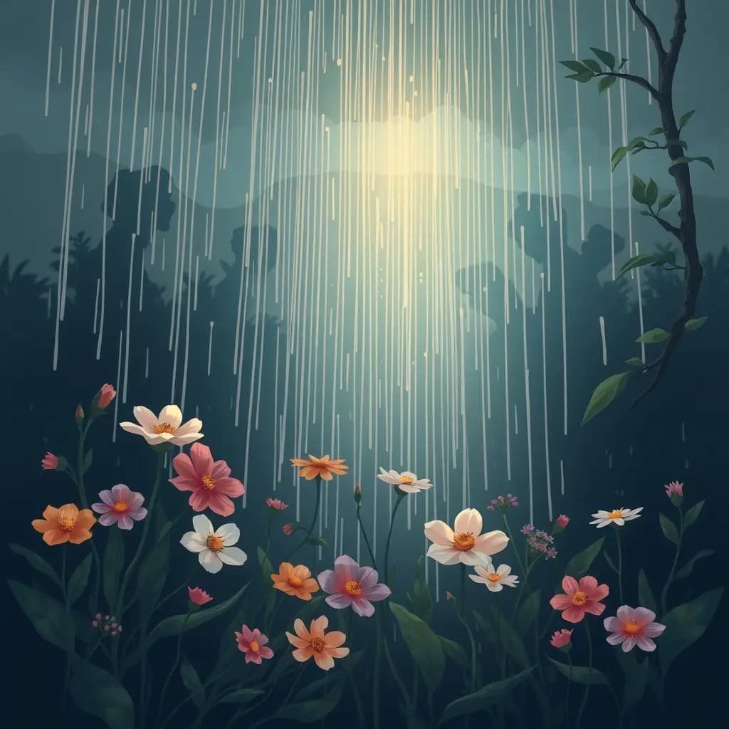 Dream illustration: A Sudden Rain of Flowers
