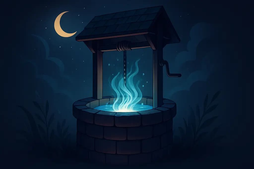 Dream illustration: A well filling up with water