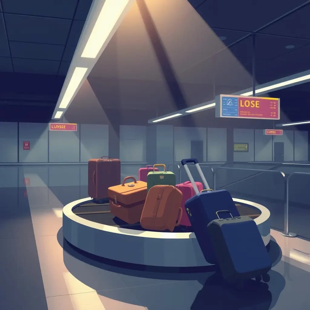 Dream illustration: Airport lost luggage carousel