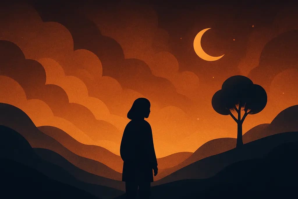 Dream illustration: Amber-tinted sky