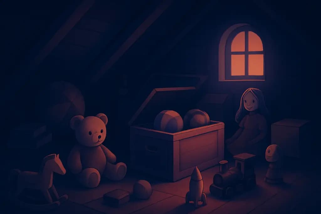 Dream illustration: An attic full of childhood toys
