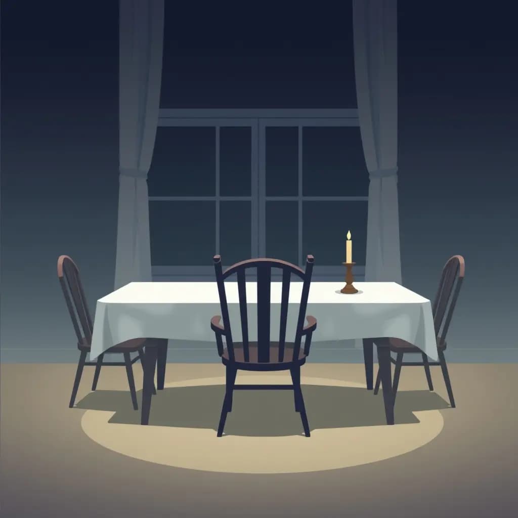 Dream illustration: An empty chair at the family table