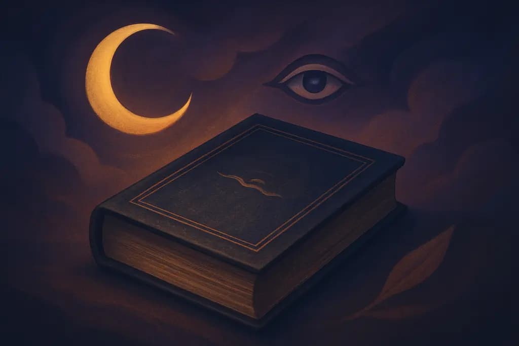 Dream illustration: An unreadable book