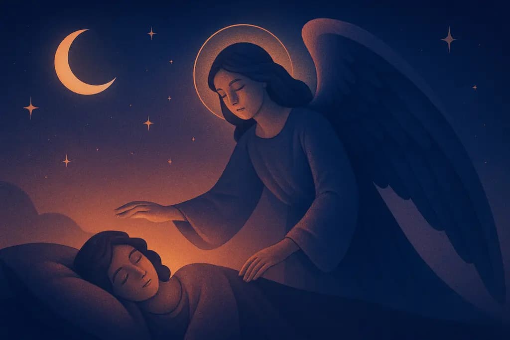 Dream illustration: Angel or benevolent figure guiding you