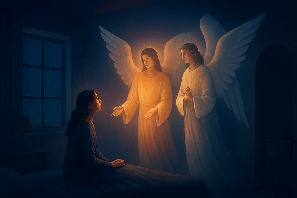 Dream illustration: angels appearing in my house dream