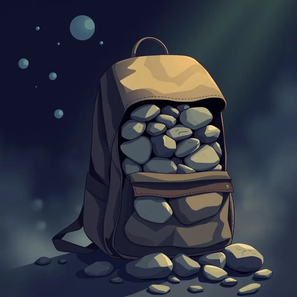 Dream illustration: Backpack full of stones