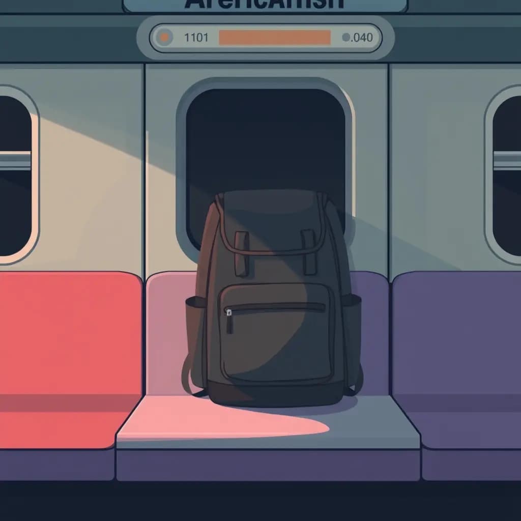 Dream illustration: Backpack left on train