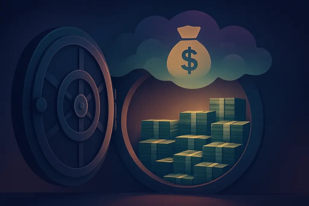 Dream illustration: Bank vault full of money