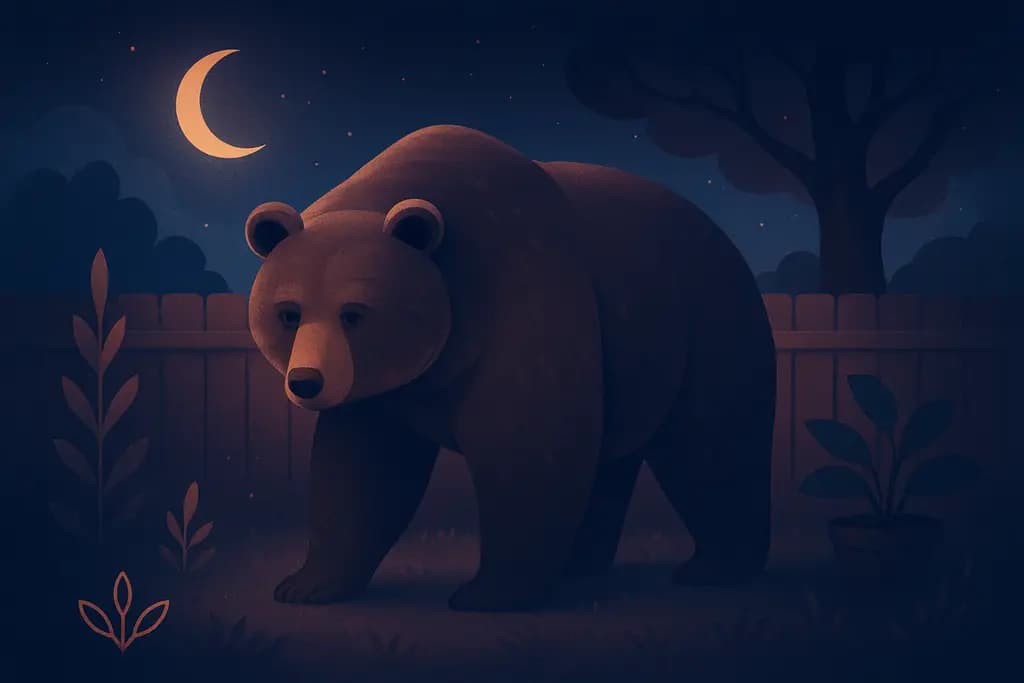 Dream illustration: Bear in backyard