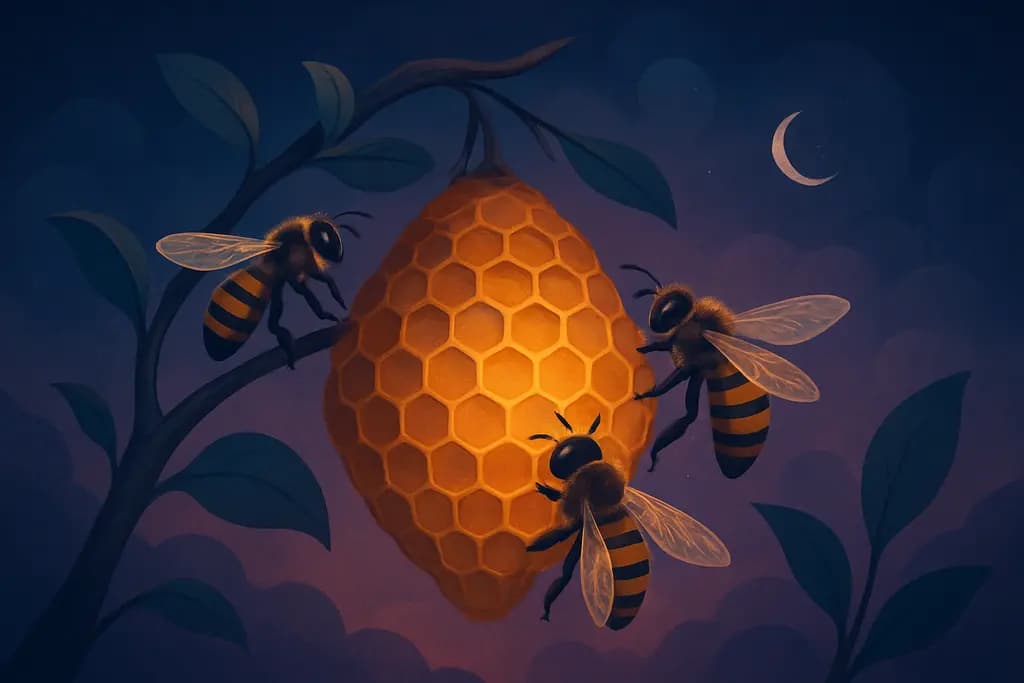 Dream illustration: Bees building a hive