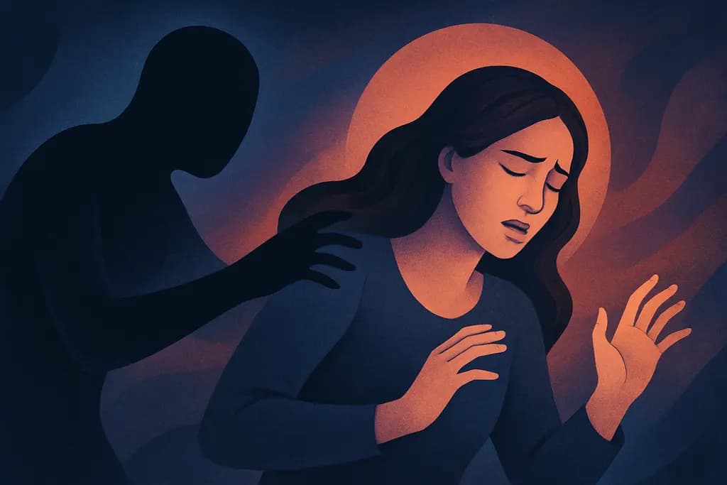 Dream illustration: being attacked by a black figure dream meaning