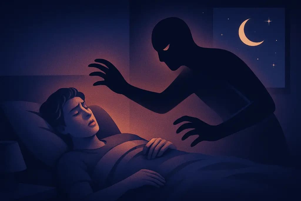 Dream illustration: being attacked in bed dream
