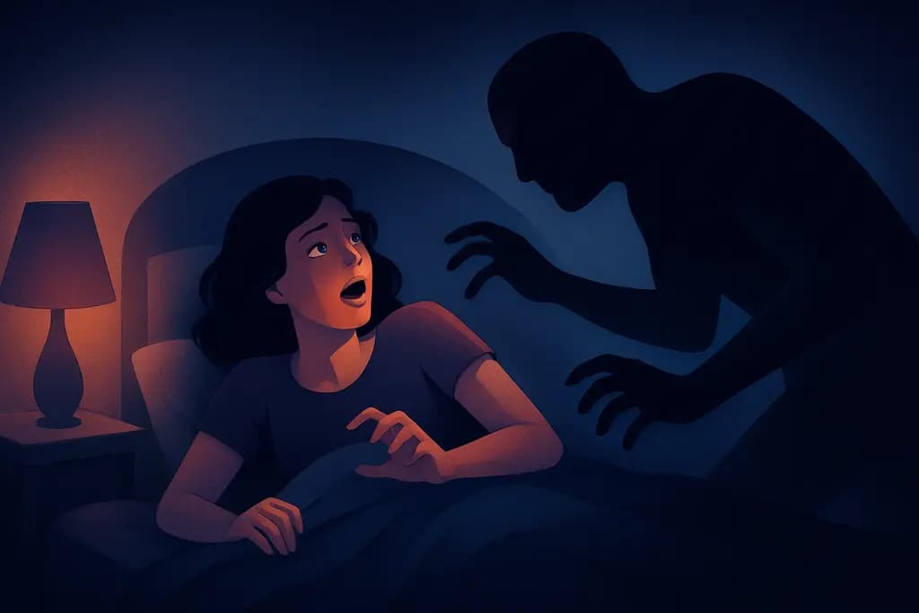 Dream illustration: being attacked in bed