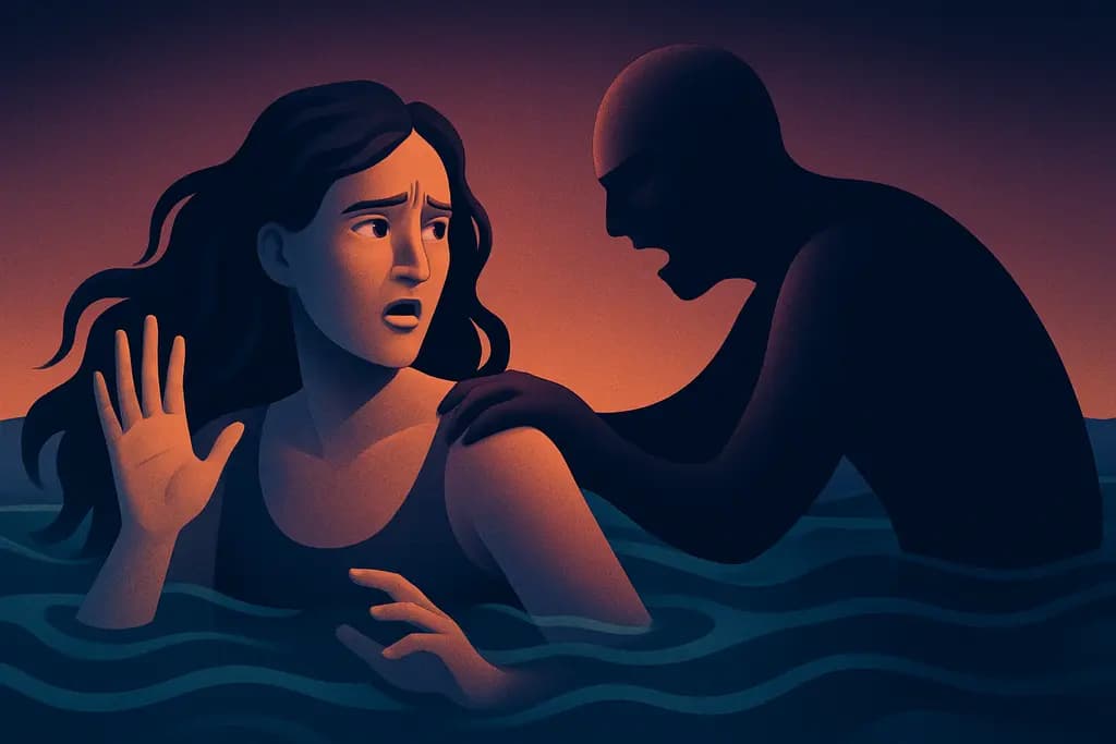 Dream illustration: being attacked in water dream meaning