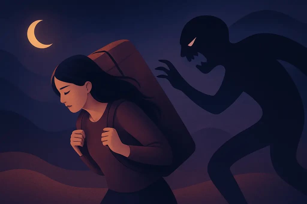 Dream illustration: being attacked while carrying heavy baggage dream meaning