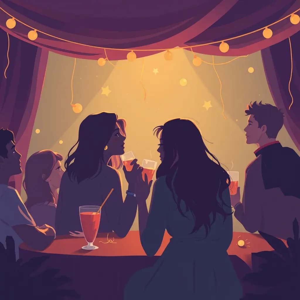 Dream illustration: Being celebrated with strangers at a surprise party