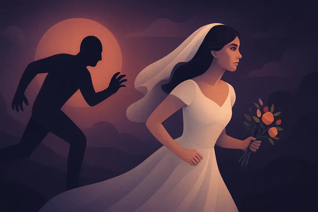 Dream illustration: being chased at my wedding dream