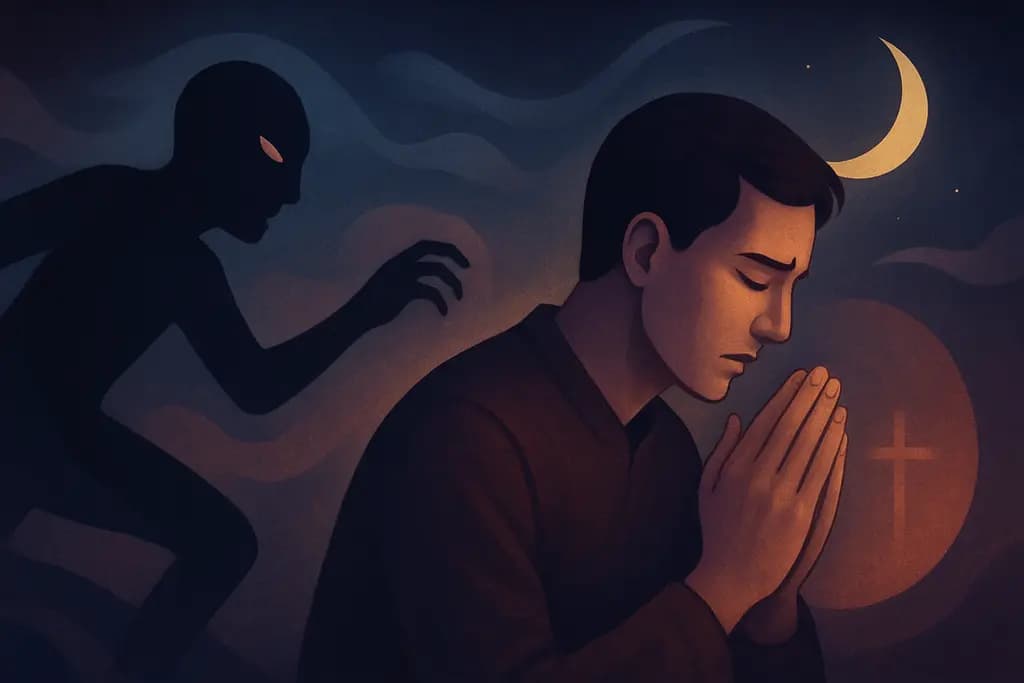 Dream illustration: being chased while praying in dream