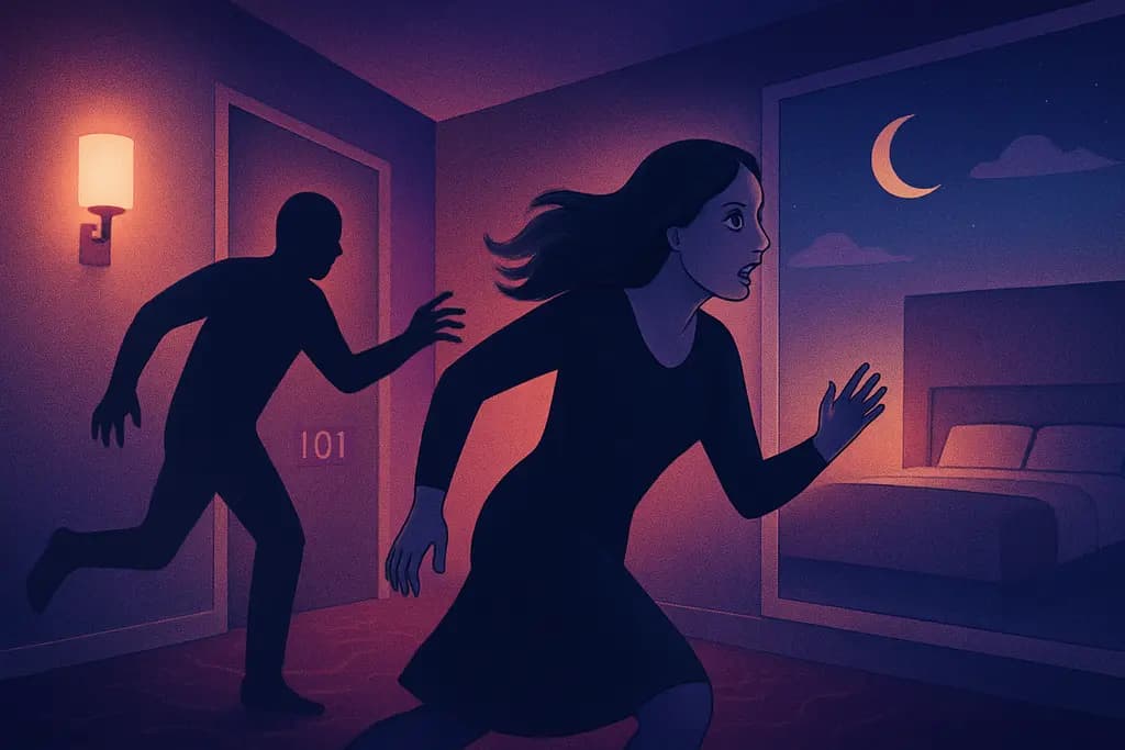 Dream illustration: being chased while staying in a hotel dream