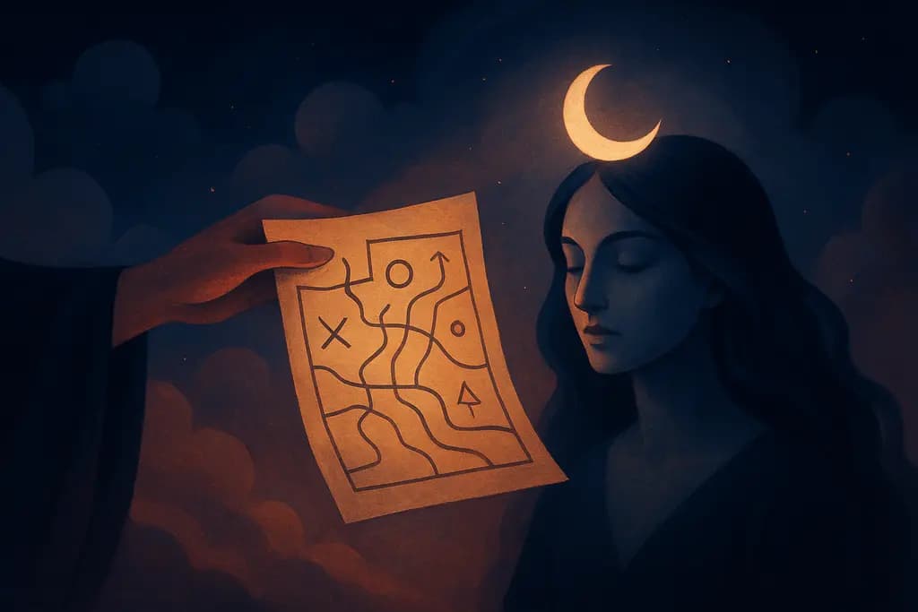Dream illustration: Being given a cryptic map