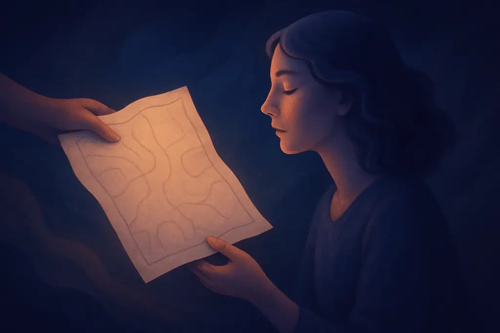 Dream illustration: Being Handed a Map with No Labels