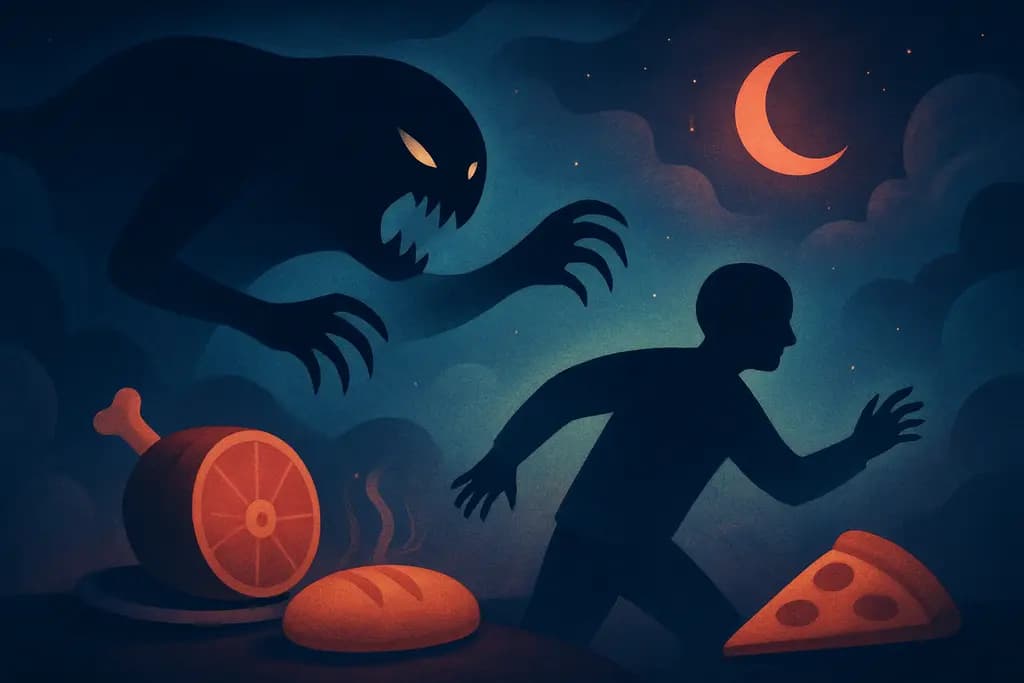 Dream illustration: being hungry in a dream chasing me meaning