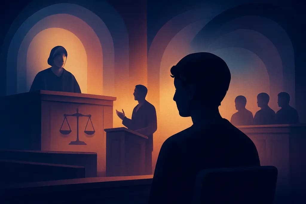 Dream illustration: Being in a courtroom trial