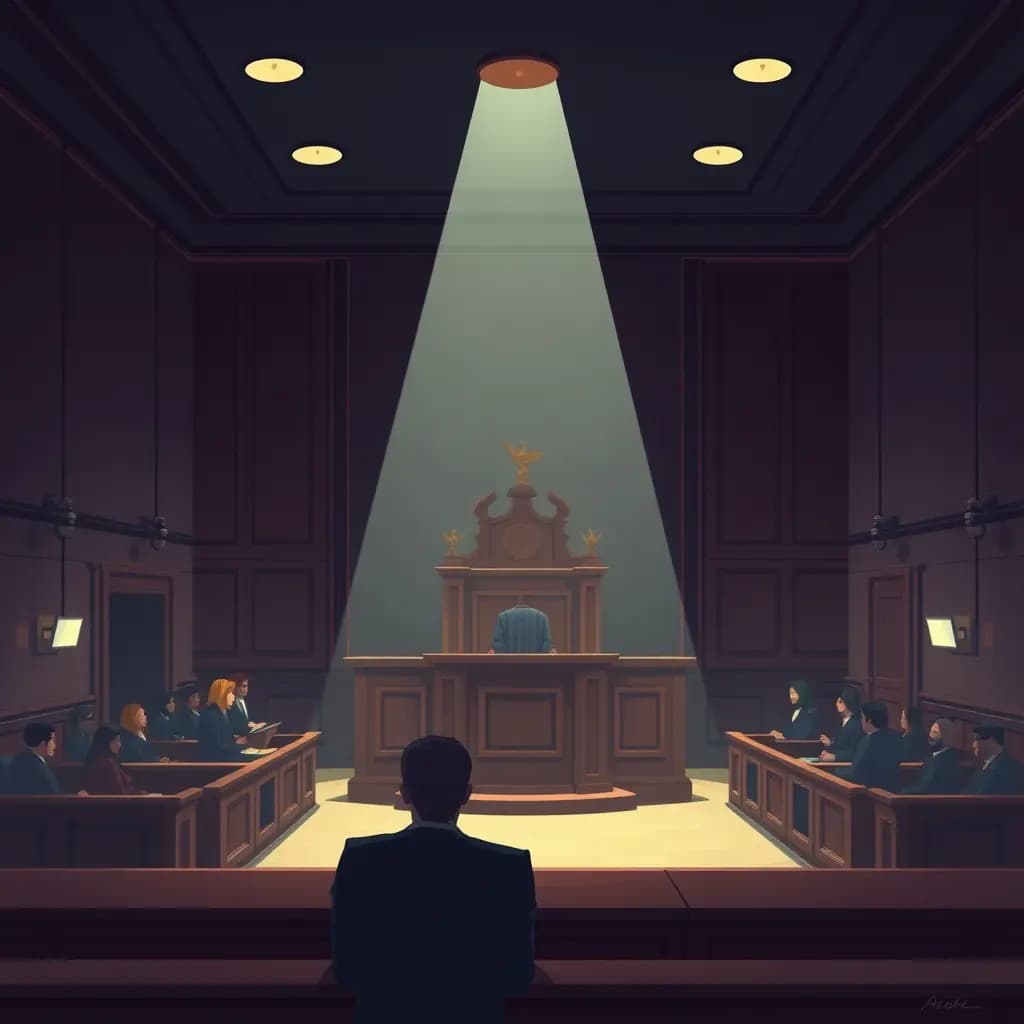 Dream illustration: Being in a courtroom