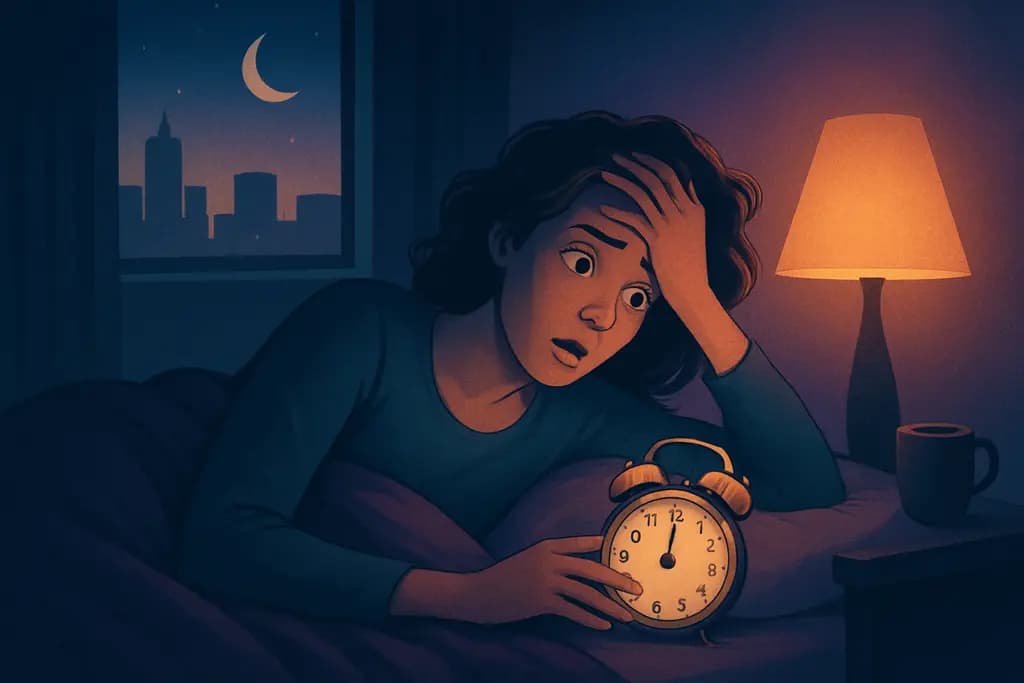 Dream illustration: being late for work in bed
