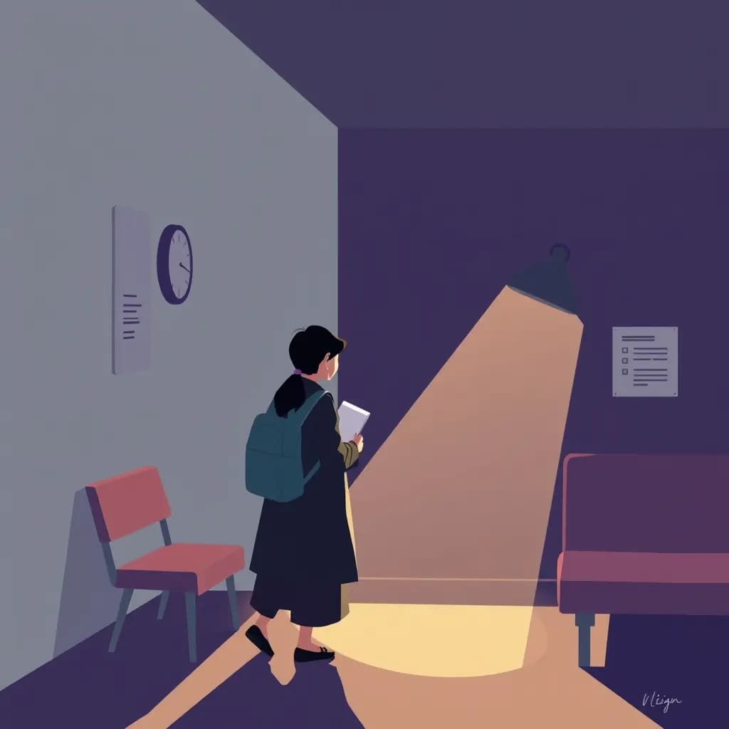 Dream illustration: Being late to an exam