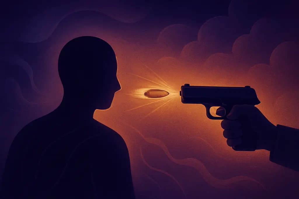 Dream illustration: being shot at but not hit dream