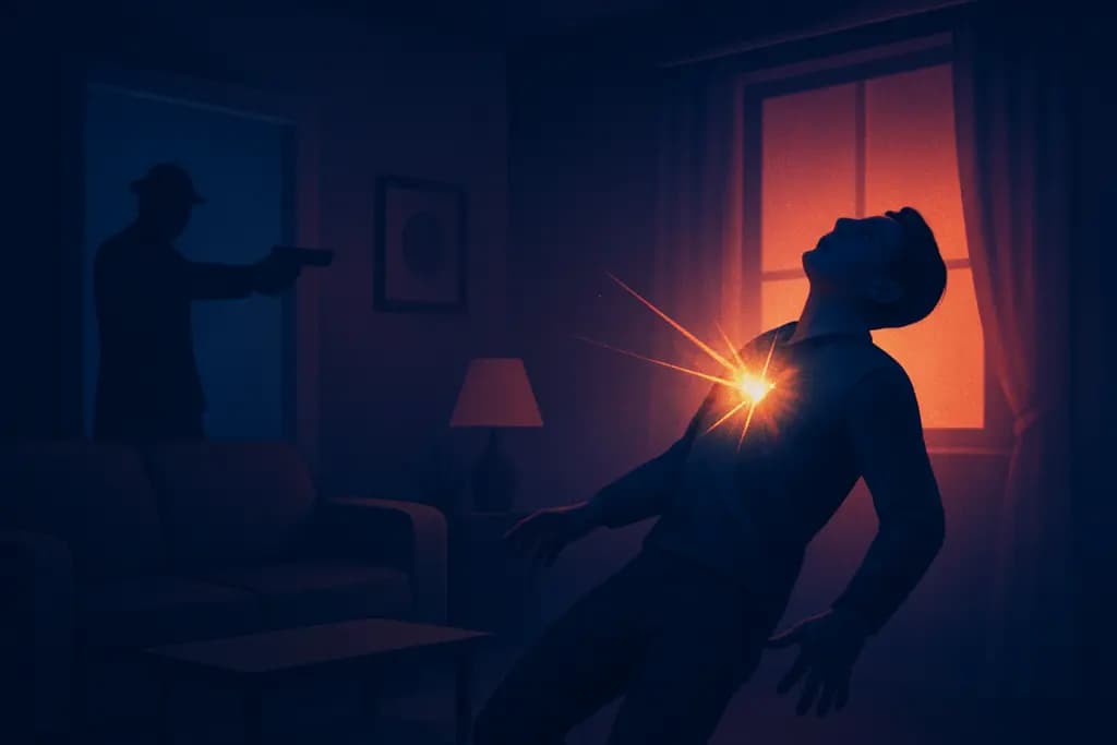 Dream illustration: being shot in my house dream