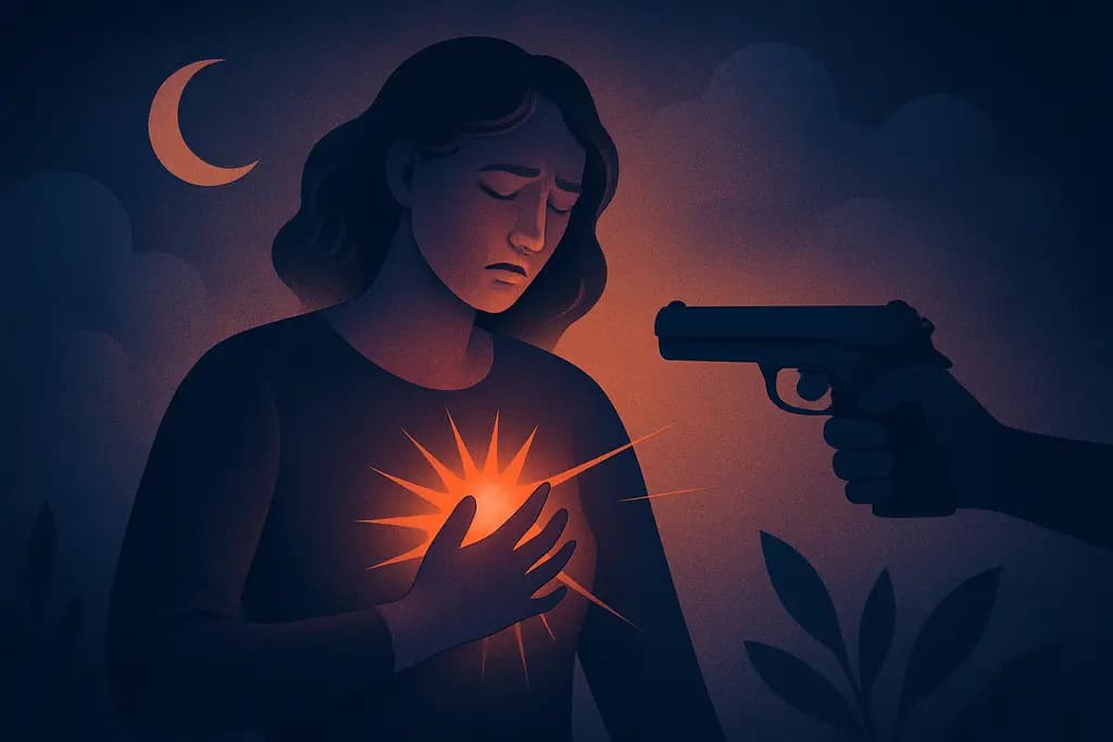 Dream illustration: being shot in the chest dream meaning