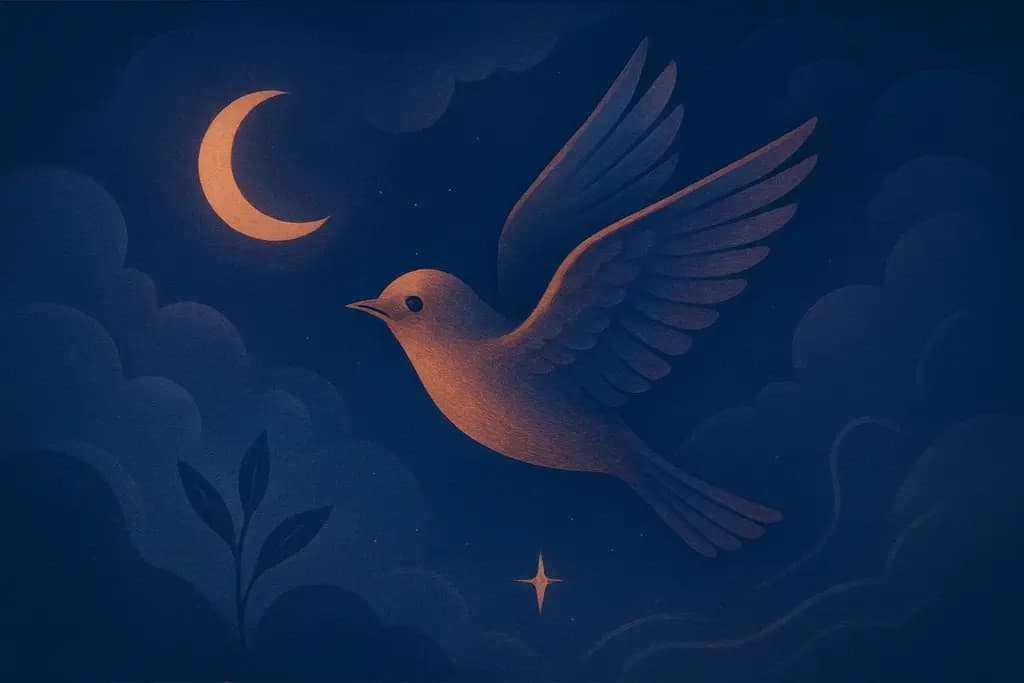 Dream illustration: Bird flying away